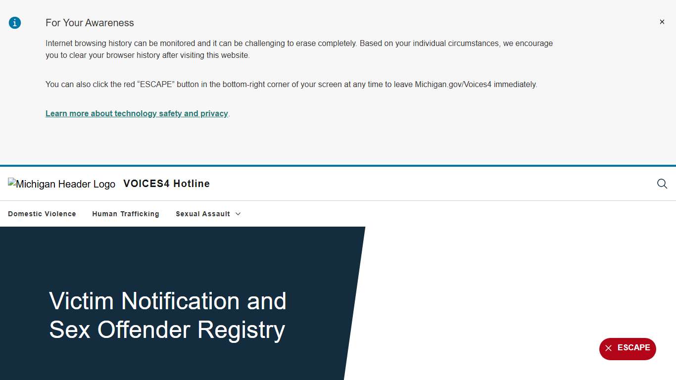 Victim Notification and Sex Offender Registry